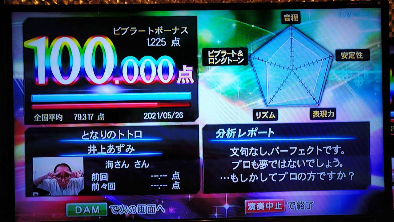 となりのトトロ（井上あずみ）100.000点